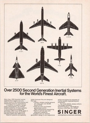 Singer Aerospace 1973 Vintage Print Ad Inertial Systems Aircraft Tech