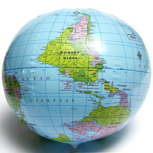 Inflatable Blow Up World Globe 40CM Earth Atlas Ball Map Geography Toy TutorY_5S - Photo 4/4