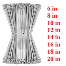 100 PCS 6"-20" Metal Zip Ties Stainless Steel Heavy Duty Self-Locking Cable Ties