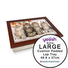 Large Lap Tray with Cushion , Cute Long Haired Kittens, XL size, Meals & Laptops