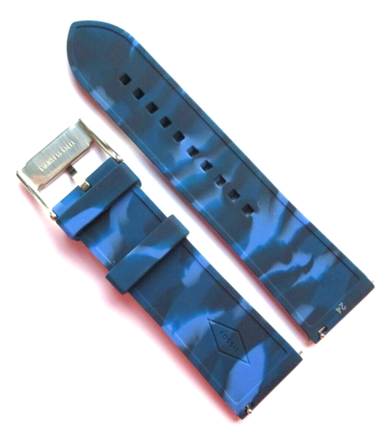 Fossil Original Replacement Silicone BQ2529 Strap Blue 24 MM Blue Camouflage - Picture 4 of 5