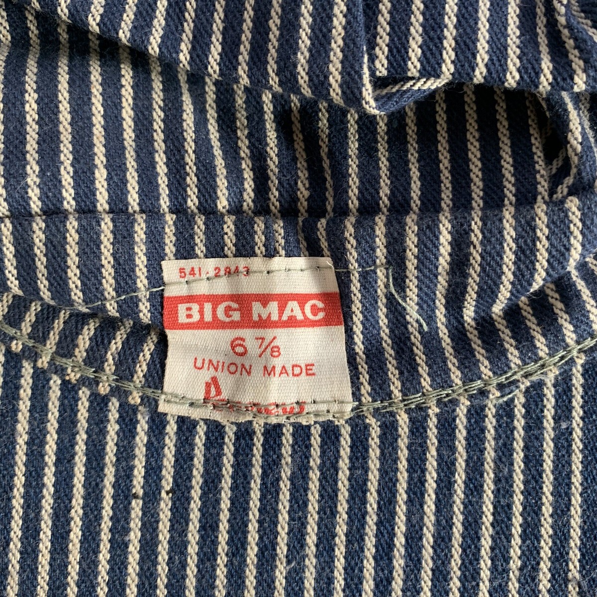 Vintage 50s 60s Big Mac Union Made Hickory Stripe Denim