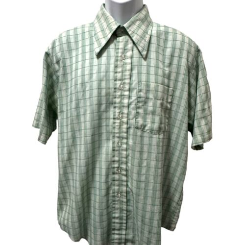VTG 70s Now Breed By Campus Tapered S/S Button Up Shirt Men’s Sz L 16-16 1/2