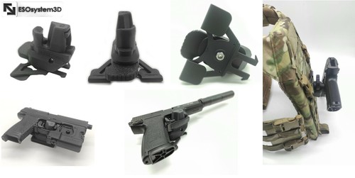 ESOSYSTEM3D SPEED HOLSTER PIUMA QD LEFT MK23 / ESC23 / SSX23 FAST BLACK AIRSOFT - Foto 2 di 2