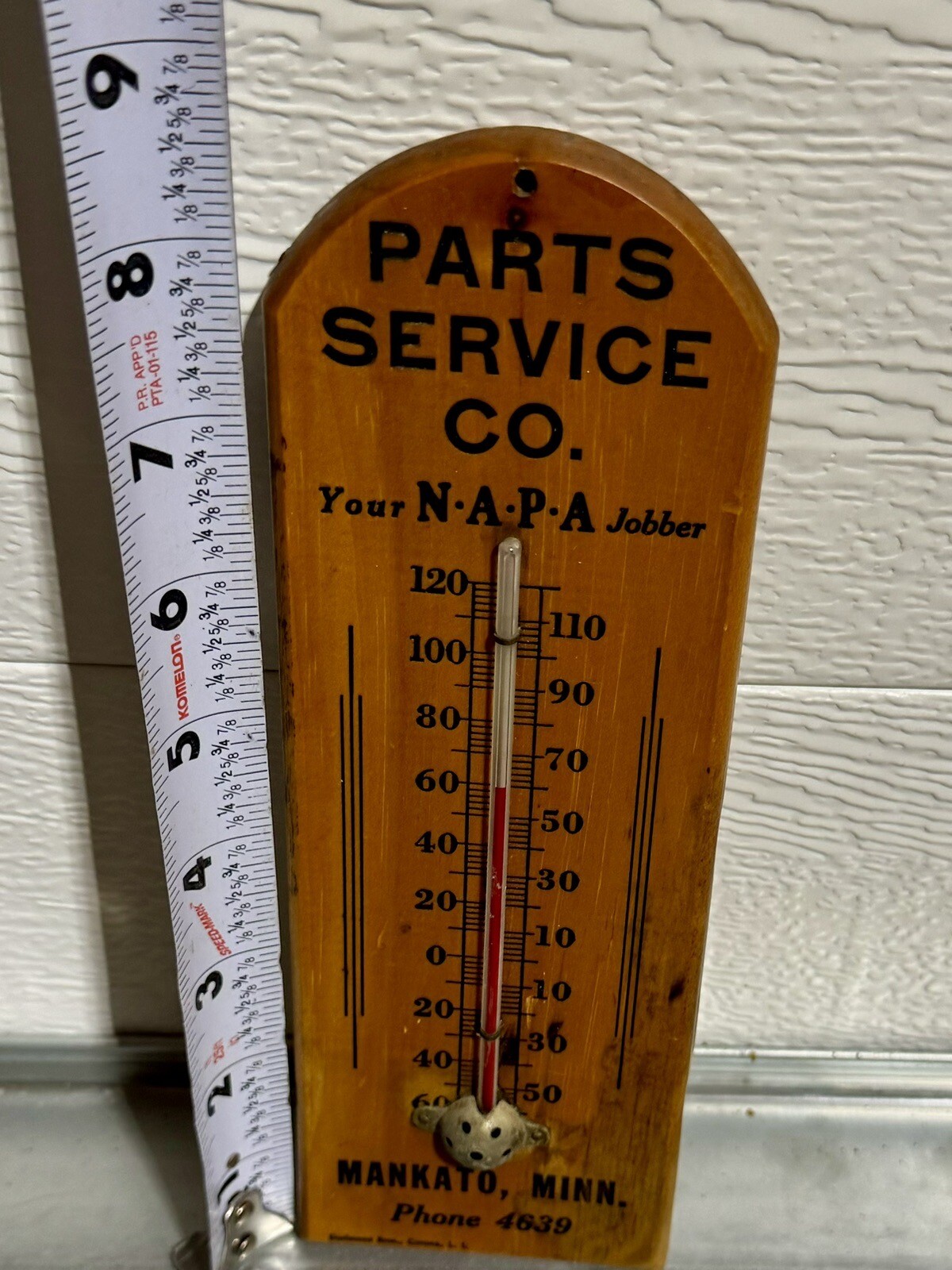 Vintage Wood Advertising Thermometer Parts Service Co Napa Antique