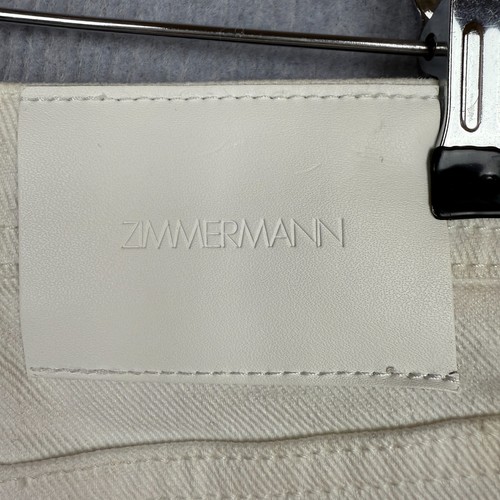 Zimmermann Jeans Womens 2 White Flared Goldie Lace Up Stretch High Waist - Picture 4 of 10