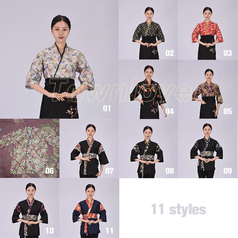 Happi Sushi Chef Coat Serving Short Kimono Sushi Chef Jacket Hotel Uniform - Image 4 of 4