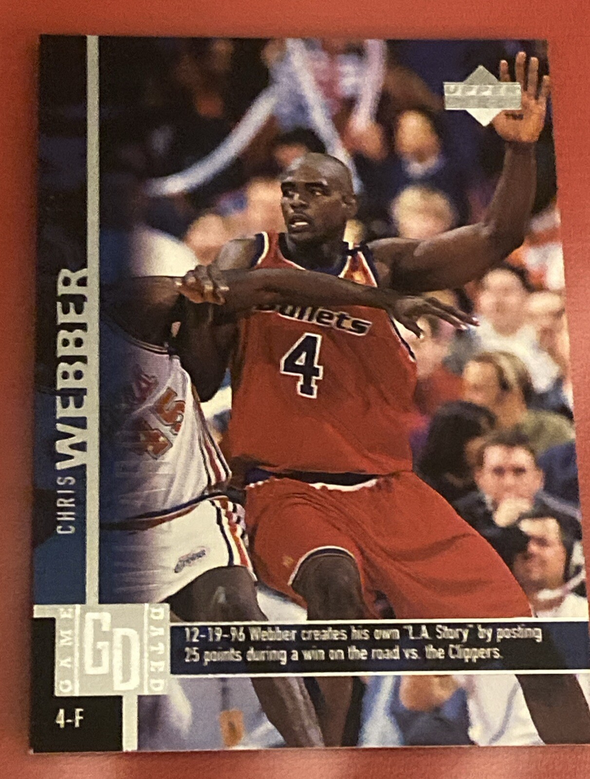 1997-98 Upper Deck Game Dated Memorable Moments #135 Chris Webber - Bullets