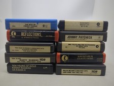Lot of 10 8-Track Cartridge Tapes - Kenny Rogers, Willie Nelson, More