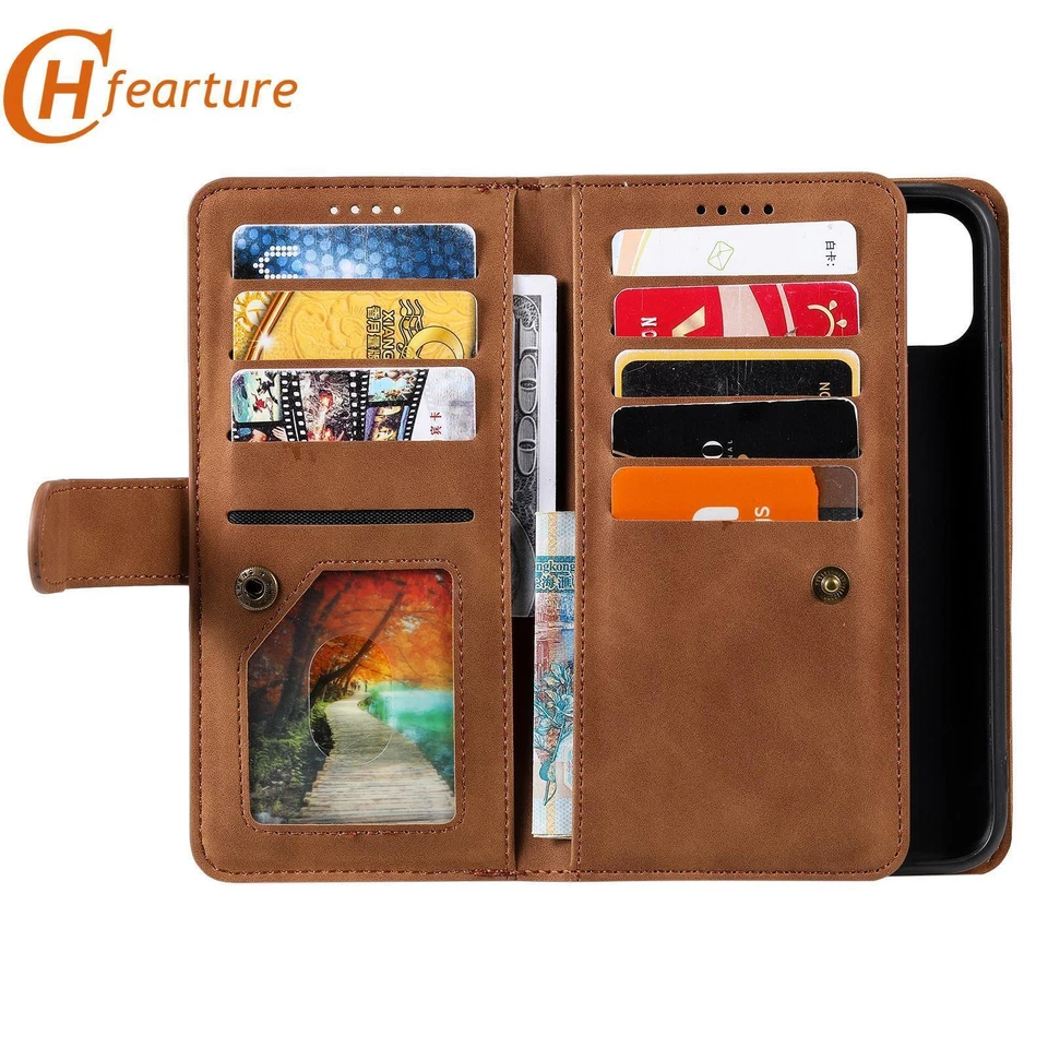 Leather Wallet Phone Case Cover For iPhone 16 15 14 13 12 11 8 7 Pro Max XR SE - Image 2 of 4
