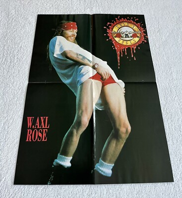 Guns N' Roses Axl Rose Kirk Hemmett 1990s Metal Rock UK Poster