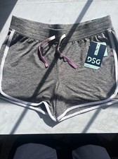 DSG Girls Mid Rise Shorts Size L 14 Gray/White Polyester/Spandex