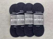 4 pairs Bombas Men's Merino Wool Blend No Shows Socks Size Large 9-13 Black