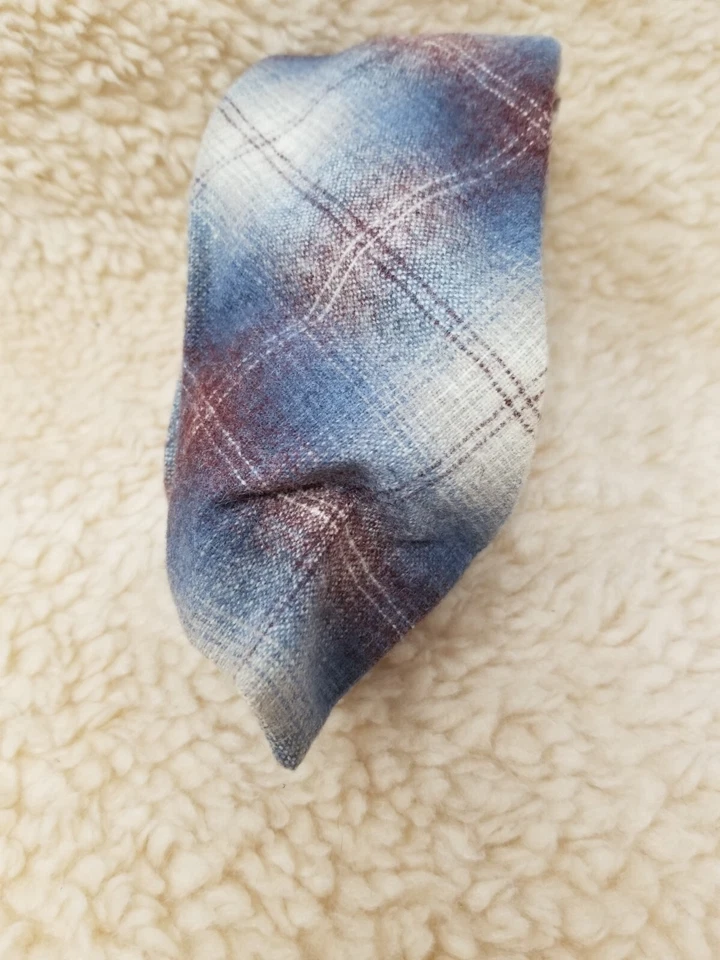 Corbata Pendleton 100 % lana virgen púrpura gris marrón a cuadros vintage Foto 2 de 4