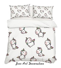 3D Unicorn Pattern Cartoon Quilt Cover Set Duvet Cover Bedding Pillowcases