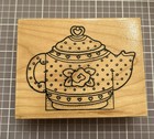 Darcie's Teapot  Rubber Stamp Country Folk Teatime Friendship O2070 — photo 2