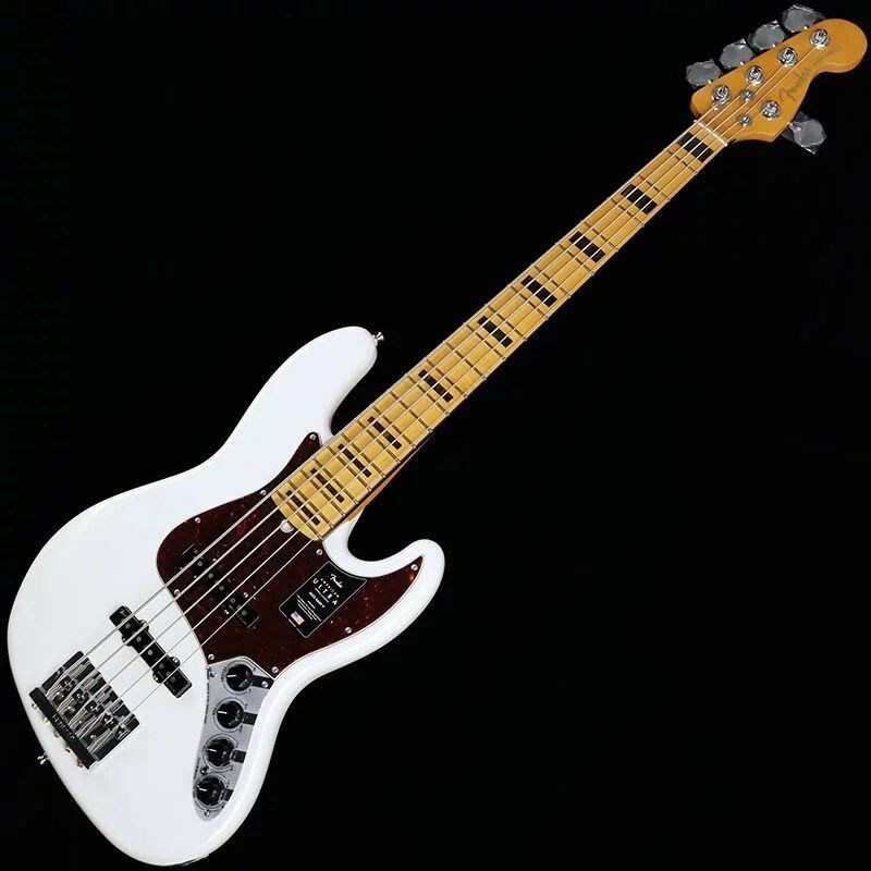 New Fender USA American Ultra Jazz Bass V (Arctic Pearl/Maple 