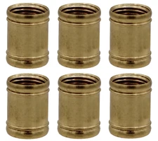  Creative Hobbies Brass Coupling 1/2 Inch Long 1/8 IP for Lamps - Pack of 6