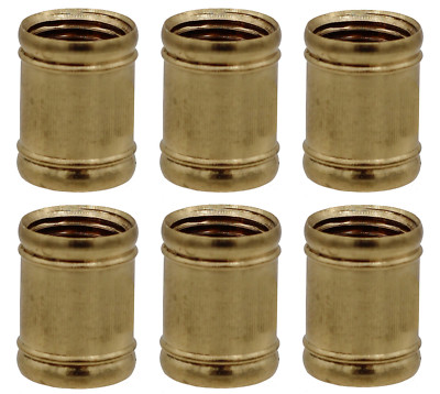  Creative Hobbies Brass Coupling 1/2 Inch Long 1/8 IP for Lamps - Pack of 6