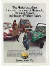 1972 Vintage Simoniz Master Wax Print Ad William Bailey