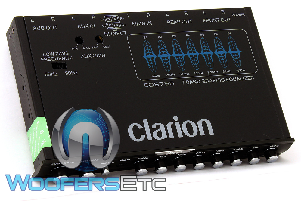 CLARION EQS755 EQ 7 BAND EQUALIZER AUX. 8 VOLT SUB SUBWOOFER