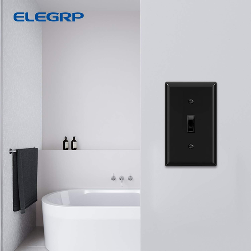 ELEGRP Toggle Light Switch Wall Plate, 1-Gang Standard Size Switch Covers, Unbre - Picture 5 of 6