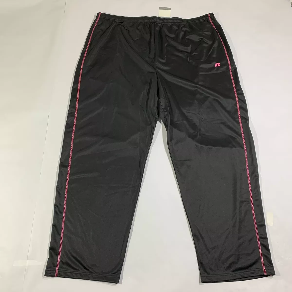 Russell Athletic Pants Womens 2XL Tall Black Track Pants Training Pink  Stripe