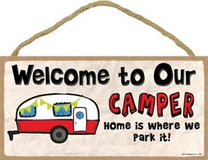 GLACOIDE Trailer Park Étain Métal Signe Camping Camper véhicules récréatifs SIGNE DECOR B310