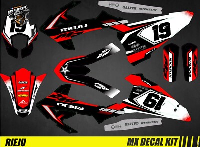 Moto Deco Kit für / Mx Decal Kit for Rieju MR MR PRO - Black Strom