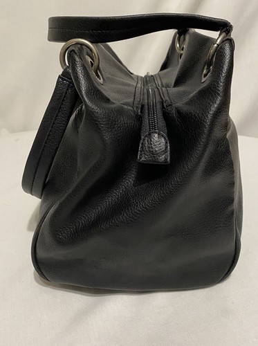 Tommy Hilfiger Black Leather Purse 12 x 7 x 5.5" Black Leather Handles - Picture 5 of 9