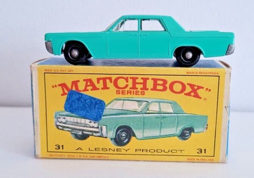 Matchbox Lincoln Continental.  Türkis Nummer 31. Boxed - Bild 1 von 10