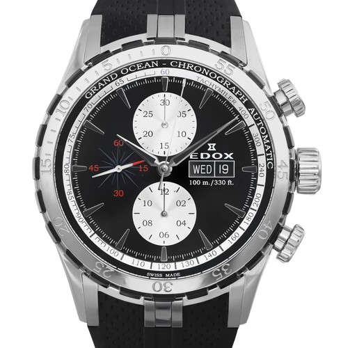 Edox Grand Ocean 48mm Black Dial Automatic Men Watch 01121 357NCA NIN - 第 2/7 張圖片
