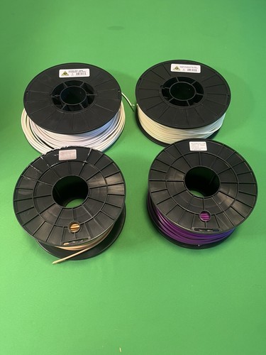3D Printer Filament 3mm ABS 1kg 2.2lb White Purple Skin Lot Of 4 (3.8kg) 8.4lbs.