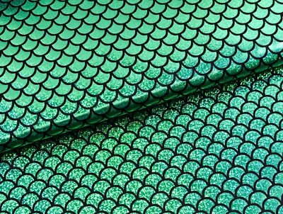FOLIENJERSEY Stoff Schuppenoptik glänzend elastisch Kostüme GRÜN EUR 11,98/m - Bild 1 von 2