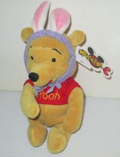 DISNEY WINNIE THE POOH EASTER BUNNY EARS BEAN BAG BEAR PLUSH MOUSEKETOYS TAG