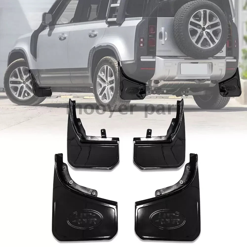 4-Piece No-Drill Mud Flap Set For Land Rover Defender 90/110 (2020-2025) - Paint Protection Splash Guards