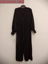 NWOT - BooHoo Occasion Women's Black Waist Detail Long Sleeve Jumpsuit, Size 8