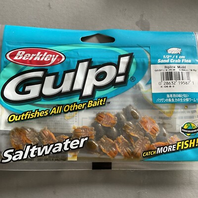 Berkley Gulp Sand Crab Floh 1/2'' Rip Line Schlamm Salzwasser Angeln Köder Softbait
