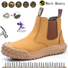 Non-Slip Work Boots Steel Toe Shoes Mens Water Resistant Indestructible Shoes