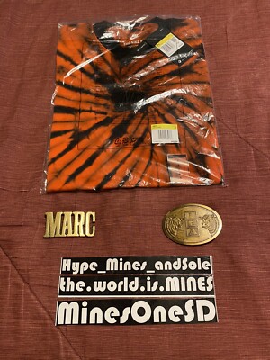 New in Bag Nike Max 90 WCF T-Shirt Tie Dye Orange Black DM7939-891 Small