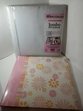 2 Scrapbook Album Photo Book Paper Pages each 12"x12" White and Pink