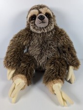 FAO Schwarz Plush Sloth Stuffed Animal Brown Furry 3 Toed Tropical Rainforest