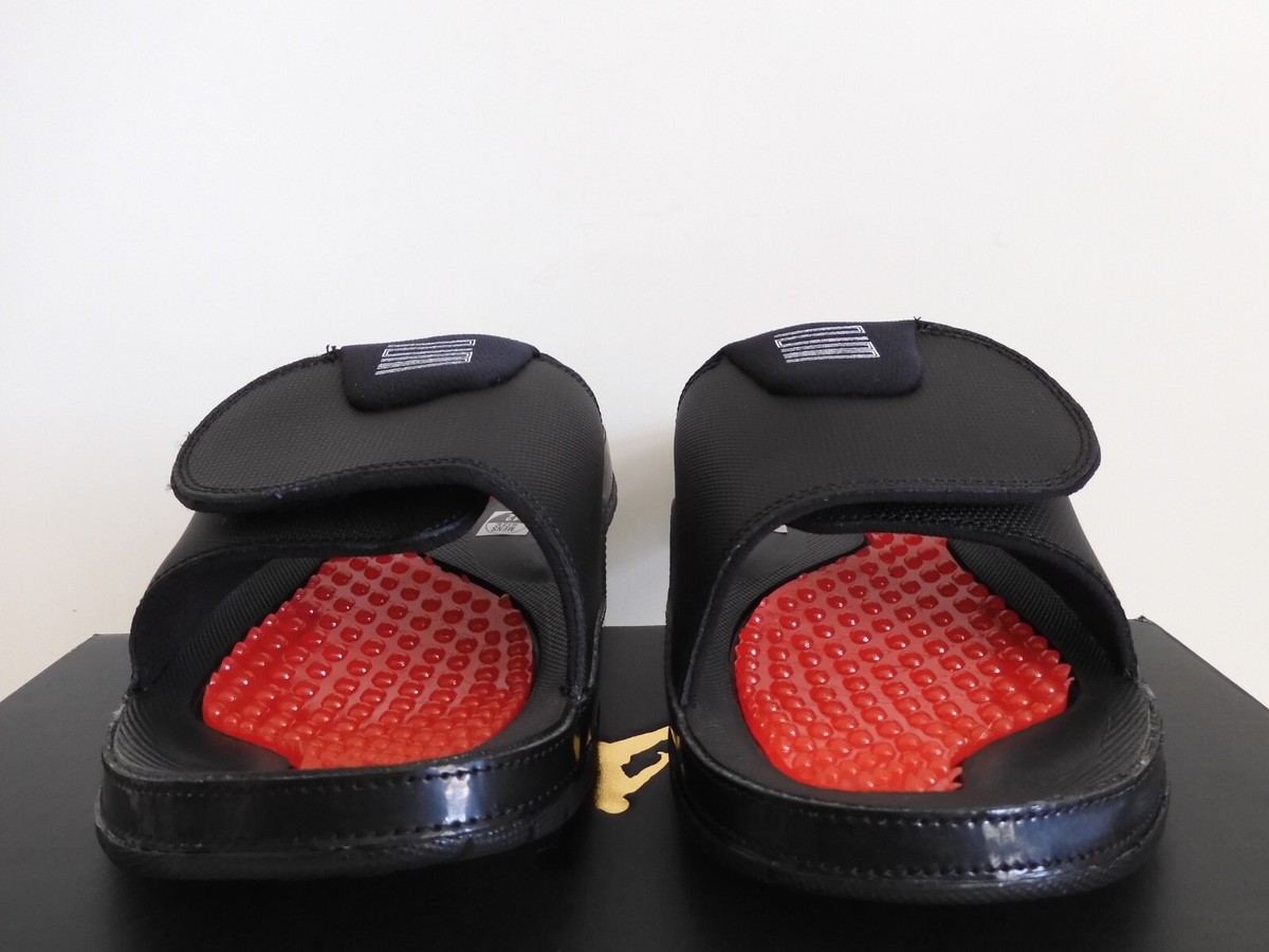 NIKE AIR JORDAN HYDRO XI 11 RETRO SLIDES BLACK-RED 