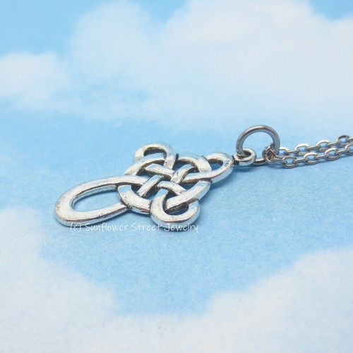 Celtic Cross Necklace Antiqued Silver Plated 01068nkf - Picture 4 of 6