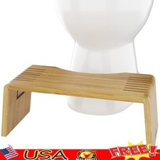 Folding Bamboo Toilet Stool Collapsible Squatting Bathroom Stool Kids Adults New
