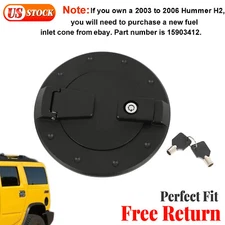 Locking Fuel Door Gas Tank Cap Cover For Hummer H2 2003-09 ALUMINUM Black New