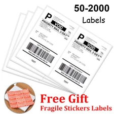50-2000 8.5x5.5 Half Sheet Shipping Labels Rounded Self Adhesive 2 Per Sheet UPS