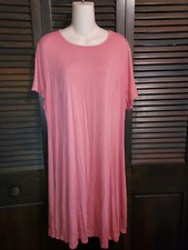NEW NWOT Women's Forever 21+ Salmon Rayon Knit Lace Up Back Dress Sz 3X