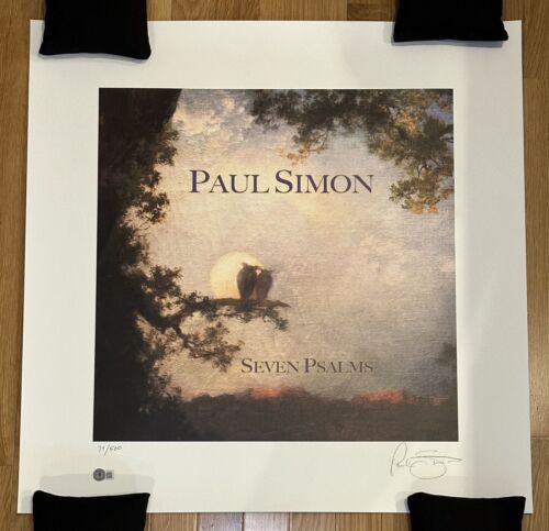 Paul Simon SIGNED 25X25 Seven Psalms Lithograph Art Print /500 Beckett BAS COA