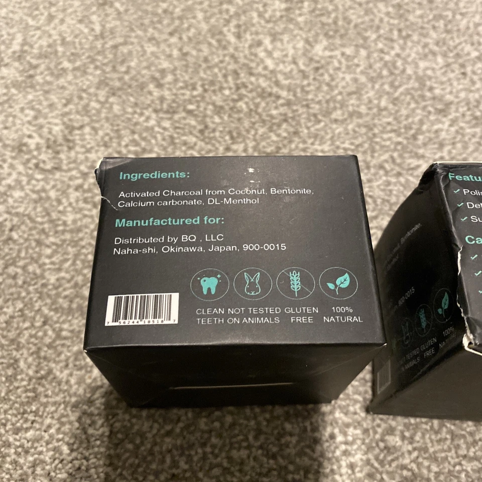 Polvo blanqueador de dientes de carbón activado BQ de 2 unidades de coco 100 % natural 2,1 oz Foto 4 de 4